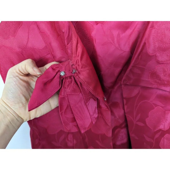 sz.S True Vintage 50s 60s Two Piece Dress Jacket Set Suit Brocade Jackie O Bow - Picture 14 of 16